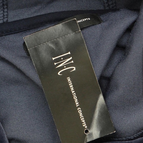 NWT Inc International Concepts Full Zip Velour Skip Hoodie S Basic Navy Blue - Picture 4 of 8